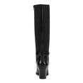 thumbnail image 3 of GIANI BERNINI Womens Black Buckled Strap Detail Goring Cushioned Mia Round Toe Block Heel Zip-Up Leather Riding Boot 6.5 M, 3 of 4