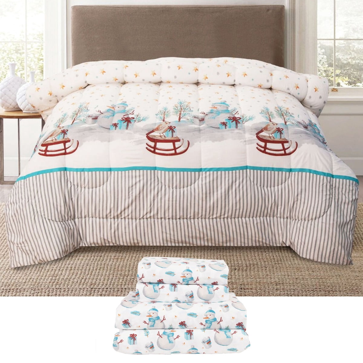 Aubrie Home Accents Snowman Stripe 5 