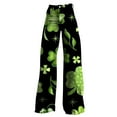 thumbnail image 4 of Luowei Wide Leg Pants Woman High Waist Floral Patterned Pants Lightweight Loose Fit Casual Colorful Trouser Imitation Jeans, Black, XL, 4 of 4