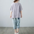 thumbnail image 5 of Fanxing Gray Elbow Sleeve Tshirts Loose Fitting Blouses Dressy Casual Vacation Tunic Tops, 5 of 6