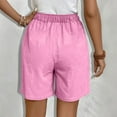 thumbnail image 6 of UAMVSH Bermuda Shorts for Women Soft Wide Leg Cotton Linen Long Shorts Basic Elastic Waist Drawstring Summer Casual Shorts, 6 of 7