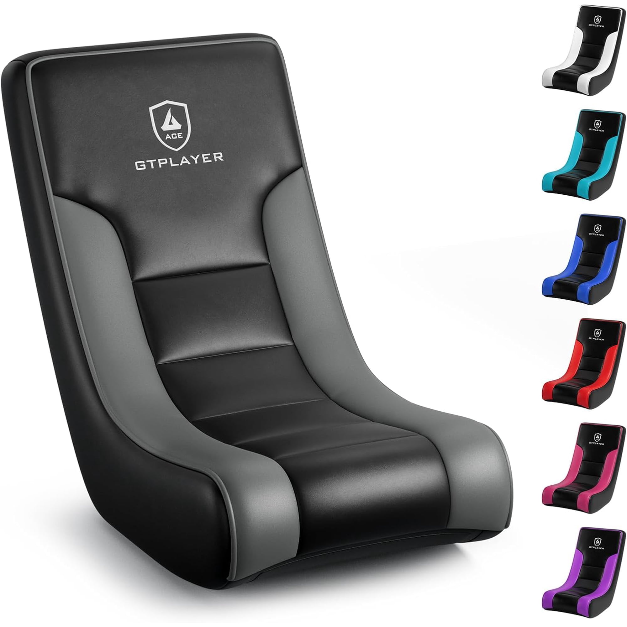 Floor Rocker Gaming Chair – Adjustable Angle Limiter, Ultra Lightweight Ergonomic Floor Rocking Game Seat for Gaming and Lounging, Black