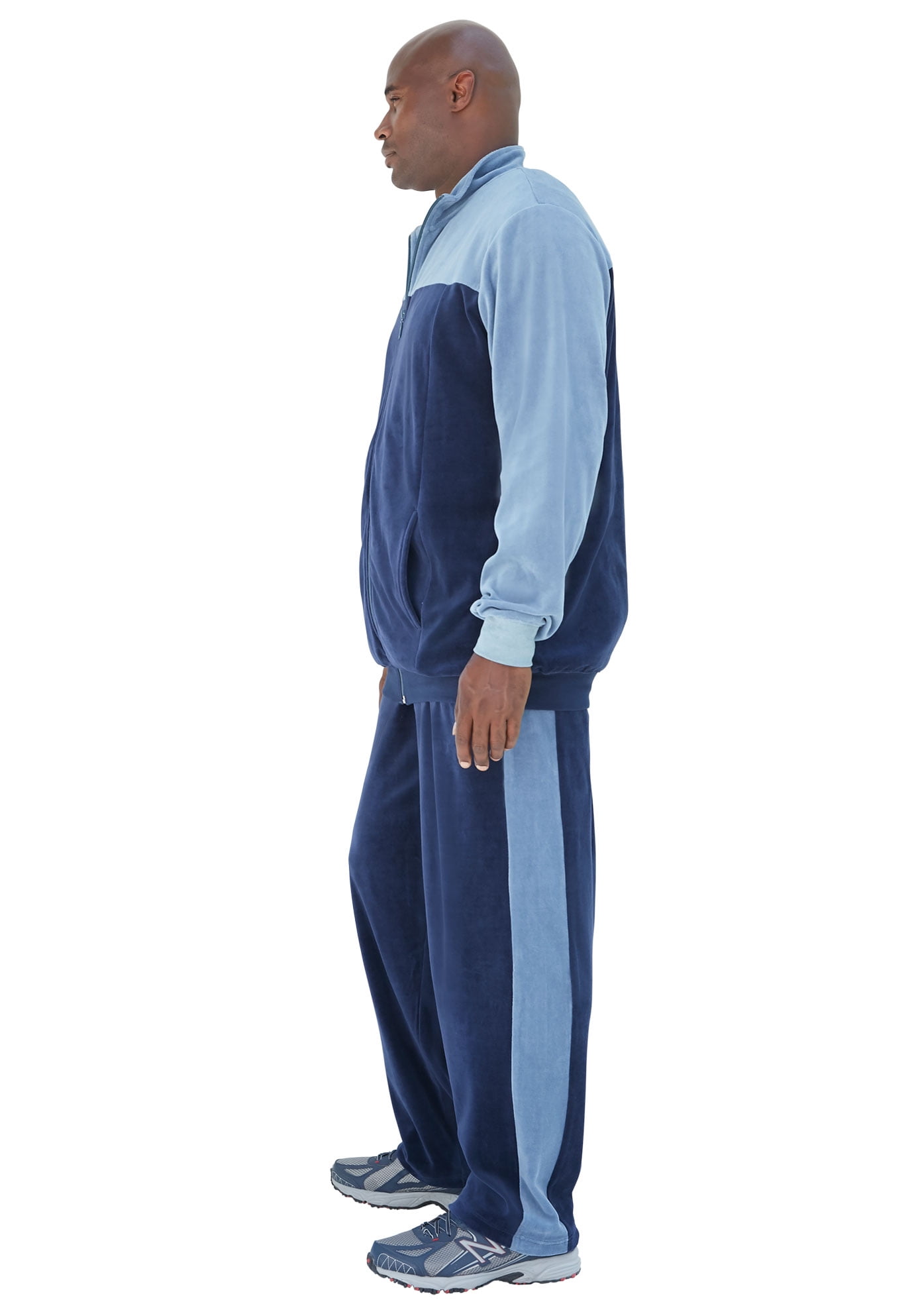 KingSize Mens Big /& Tall Colorblock Velour Tracksuit