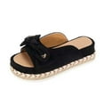 thumbnail image 2 of LSLJS Women's Summer Flat-Shaped Rope Platform Shoes Bow Slippers, Women's Slippers, 2 of 3