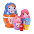 thumbnail image 1 of 5Pcs Wooden Russian Nesting Dolls Hand Painted Toys, 1 of 7
