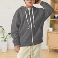 thumbnail image 2 of 7-8 Years Little Kids Boys Girls Zipper Sweatshirt Solid Classic Drawstring Hoodies Soft Full Zip Hooded Sweatshirts for Tween Kids Unisex Basic Sweatshirts & Hoodies for 4-12T, 2 of 5