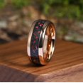 thumbnail image 3 of Fire Opal&Blue Sandstone Tungsten Ring Wedding Band Anniversary Ring, 3 of 6