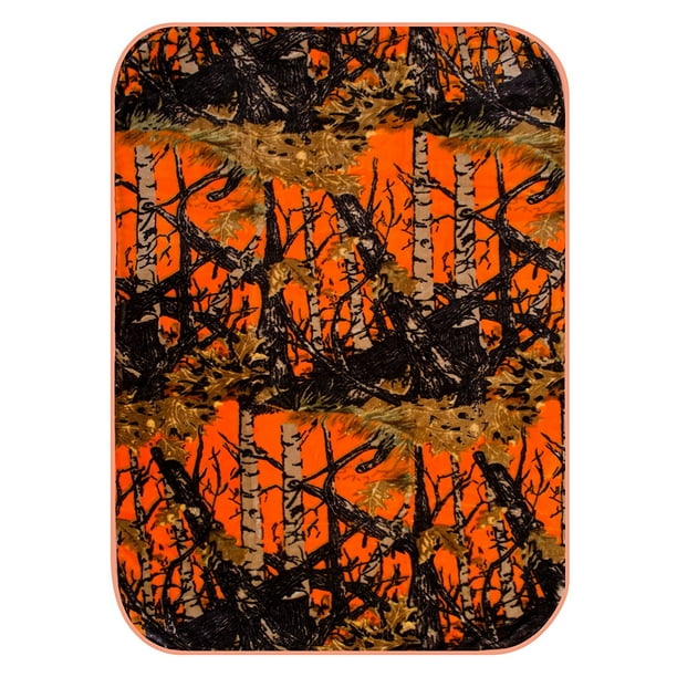 Regal Comfort Woods Orange Camo Mink Plush 43 X 55 Baby Blanket Walmart Com Walmart Com