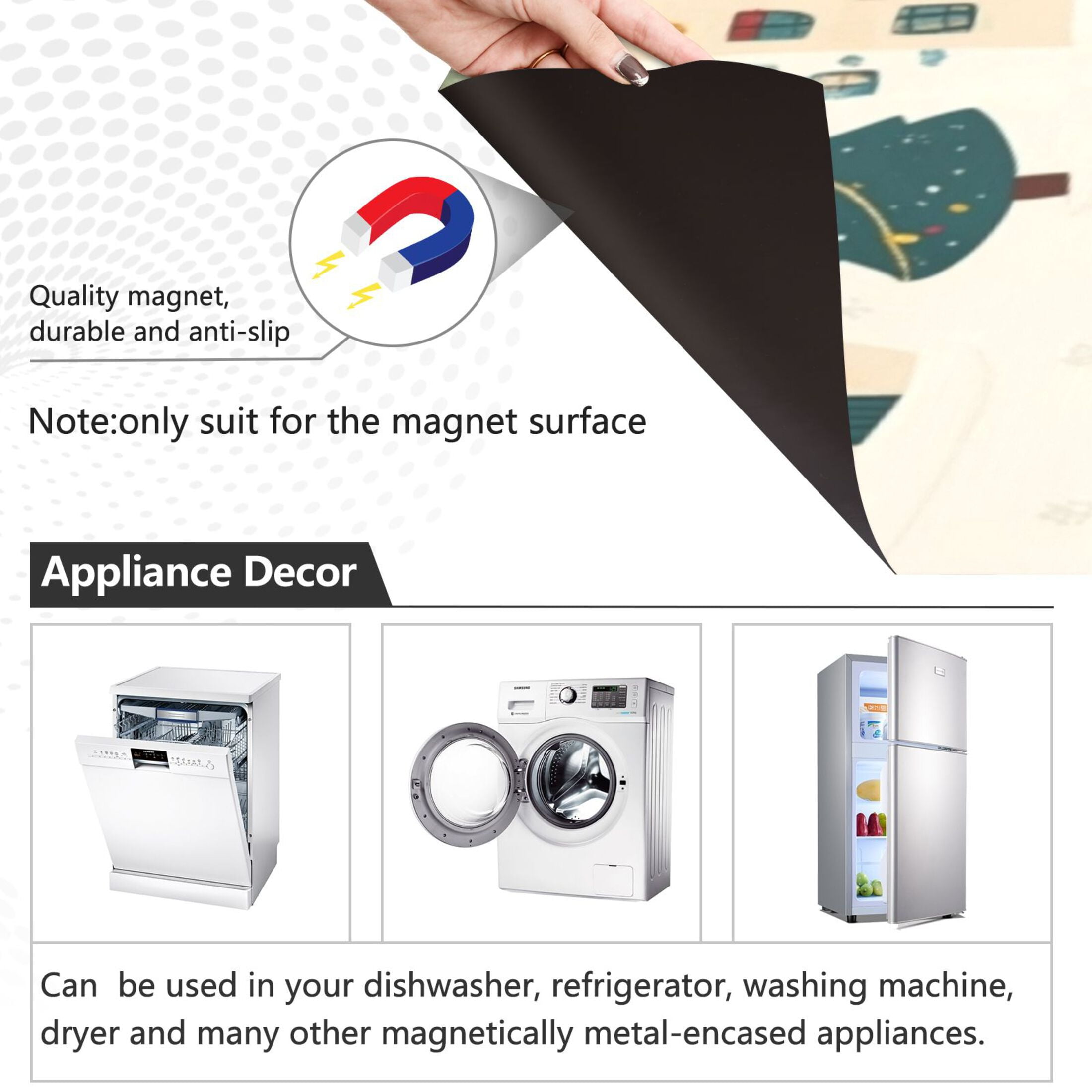 Dishwasher Magnetic Sticker 23x26 Inch Refrigerator Magnetic Sticker Washing Machine Magnetic Sticker Kitchen Panel Magnetic Sticker Home Decor Nice Cute House
