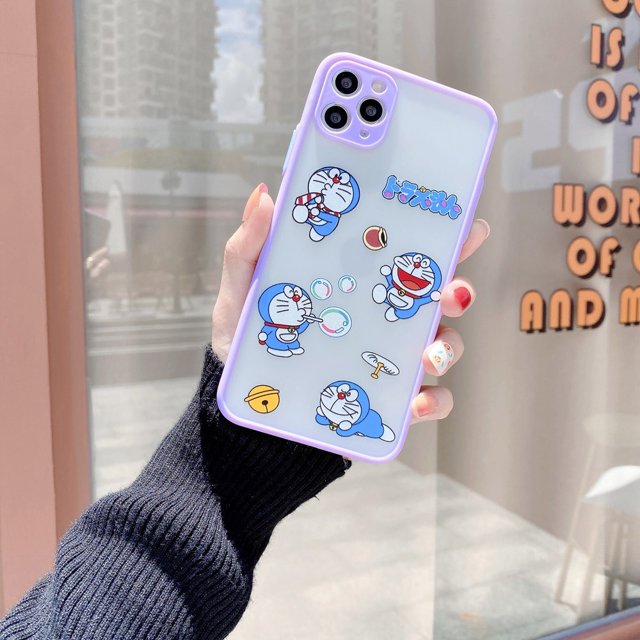 Samsung Galaxy S21 S20 Note 20 Ultra A72 A52 A32 A12 A51 A71 A70 A50 A50S A30S Note 10 Pro S10 S9 S8 Plus Doraemon Skin-feeling Phone Cover with Camera Protection