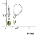 thumbnail image 2 of Primal Gold 14 Karat White Gold 6x4 Oval Bezel August Peridot Leverback Earrings, 2 of 4