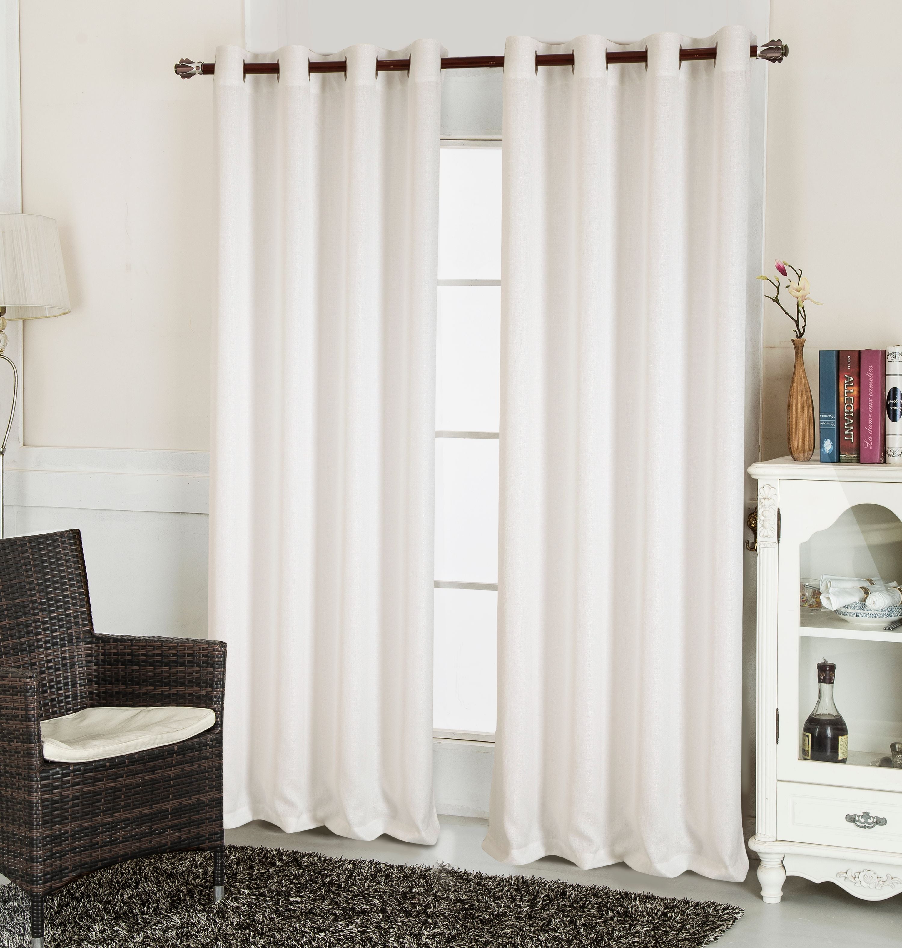 Layne Textured 54 X 90 In Grommet Curtain Panel White Walmart Com