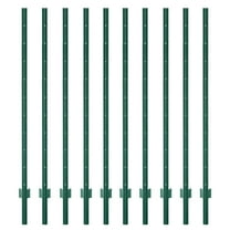 Metal Fence Post,6 Feet 10 Pack Heavy Duty Garden Fence Post,Steel Fence Post with U-Channel,No Dig U Pointed Bottom Fence Posts,Corner Anchors for Yards,Lawns and Gardens
