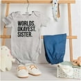 thumbnail image 3 of Worlds Okayest Sister Siblings Little Bodysuit Jumper Girls Infant Baby Brisco Brands 24M, 3 of 6
