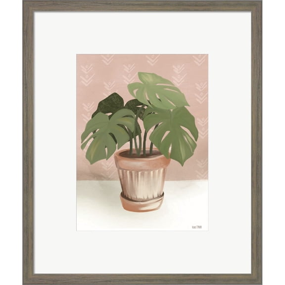 Great Art Now House Monstera Plant by House Fenway, Framed Wall Art, 16W x 19H