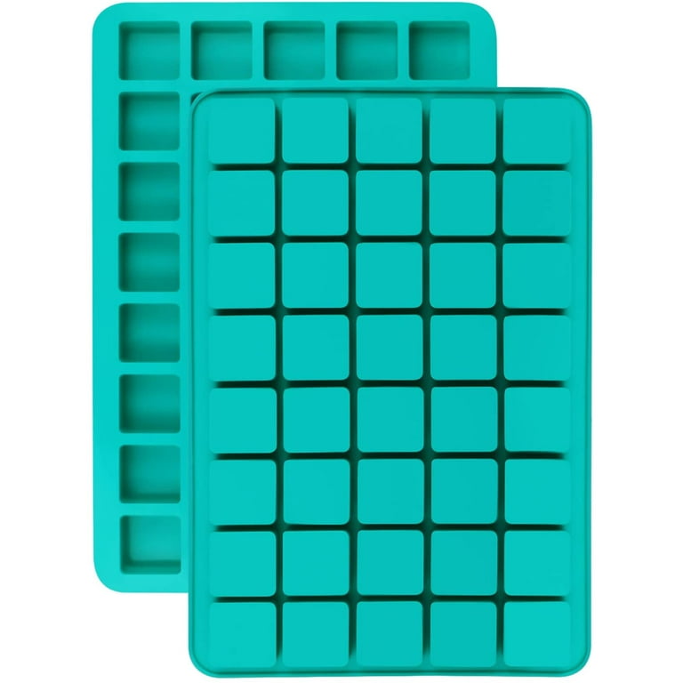 Happy Date 40-Cavity Square Caramel Candy Silicone Molds,Chocolate Truffles  Mold,Whiskey Ice Cube Tray,Grid Fondant Mould,Hard Candy Mold Pralines  Gummy Jelly Mold 
