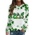 thumbnail image 1 of Nouveau & Tendance! FUNUONY T-Shirt de la Saint-Patrick pour Femmes Printemps/été Col Rond Manches Longues Imprimé Saint-Patrick T-Shirt Vert Armée TG, 1 of 4