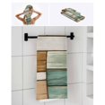 thumbnail image 6 of Sage Green Vintage Towel Set of 3, Soft Microfiber Bath Towels, Hand Towel, Washcloths, Brown Retro Farmhouse Elegant Pastoral Quick-Dry Absorbent Towels for Bathroom Kitchen Hotel Beach Gym Spa, 6 of 7