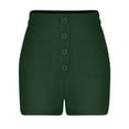 thumbnail image 4 of YI YI Shorts for Women 2024 Women's Summer High Waisted Shorts Summer Straight Wide Leg Short Stretchy Office Work Sport Shorts XL Army Green, 4 of 6