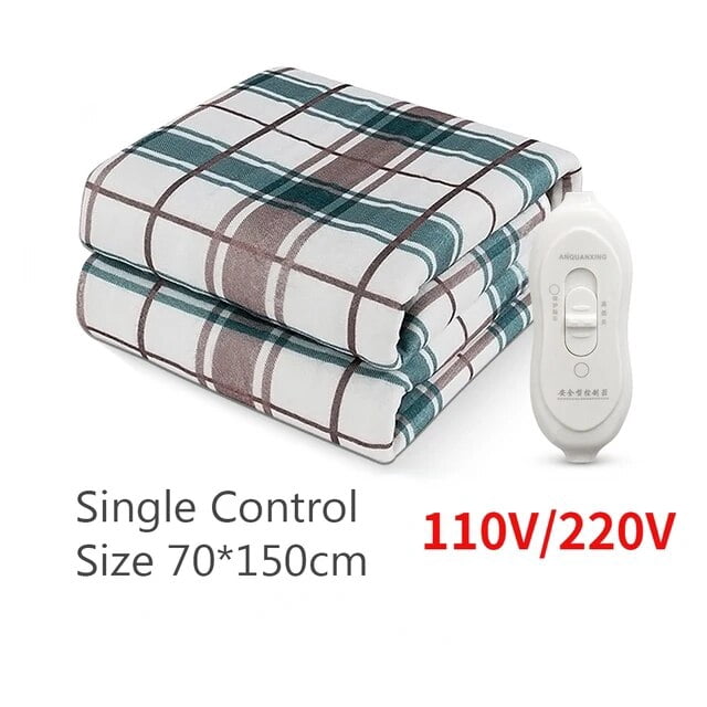 Manta de calefacción eléctrica con enchufe de 220V y 110V, termostato automático, calentador doble para el cuerpo, cama, colchón, alfombrilla, calentador eléctrico
