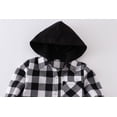 thumbnail image 2 of Toddler Boy Flannel Shirt Baby Long Sleeve Hooded Plaid Button Shirt for 12-18 Months, 2 of 9