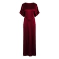 thumbnail image 5 of Karymi Womens Dresses Satin Maxi Dress, Crew Neck Batwing Half Sleeve Loose Draped Flowy Floor Length Elegant Evening Formal Gown Womens Dresses, 5 of 5