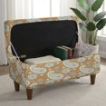thumbnail image 3 of Jiueut Paisley Flower Pattern Rectangle Ottoman Cover, Stretch Folding Storage Bench Slipcover Washable Footrest Stool Cover with Elastic Bottom, Furniture Protector for Living Room Bedroom, S, 3 of 7