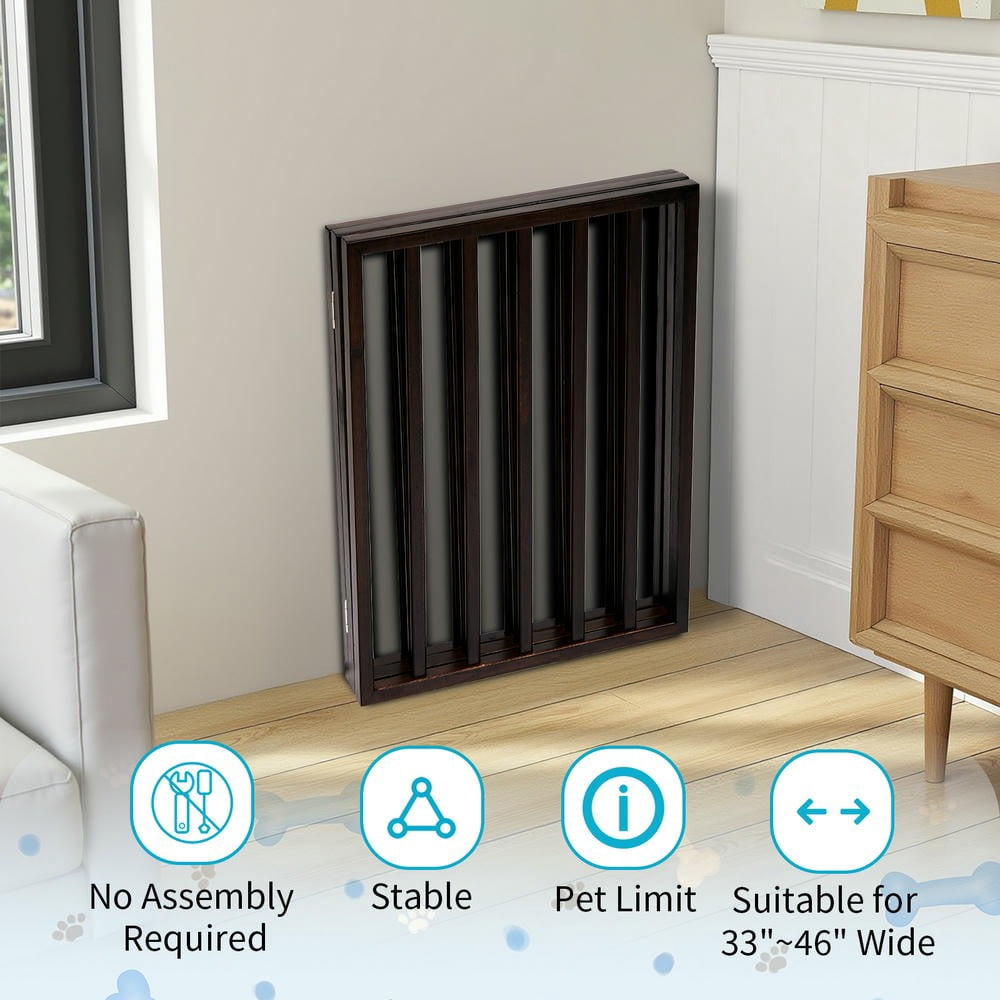 YYAo Dog Gate, Pet Gate Indoor Dog Fences,The Wooden Dog Fence Walnut