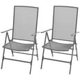 thumbnail image 3 of vidaXL 3 Piece Bistro Set with Folding Chairs Steel Anthracite, 3 of 11