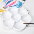thumbnail image 3 of EeaseMX 3 paletas de acuarela de cerámica adelgazada con forma de flor de ciruelo, bandejas de pintura para manualidades, arte profesional, estudiantes y niños (blanco), 3 of 7