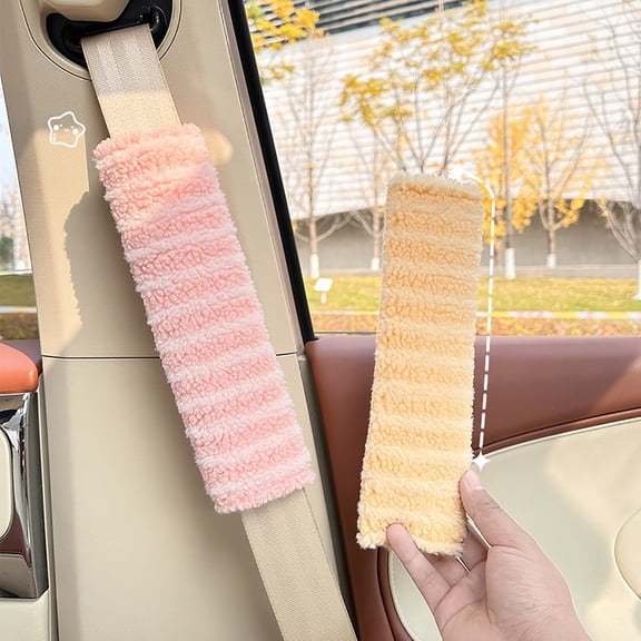 2PCS Seat Belt Pad,Soft Striped Shoulder Protector for Car,Universal Seat Belt Cover for SUV Truck Travel,Comfort Strap Cushion