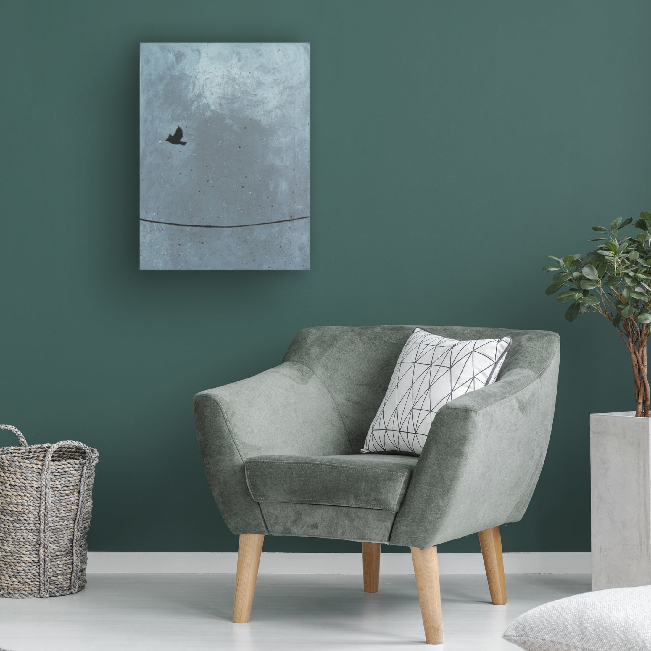 Canvas Wall Art - Nicole Dietz 'Gray Bird' Wall Art for Living Room, Bedroom, or Office Décor by Trademark Fine Art - 24 x 32 Inches