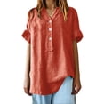 thumbnail image 5 of Office Wear for Women 2026 Kelon Women Button Down Shirts V Neck Boho Tops Loose Fit Shirts Business Dressy Casual 2026 Fashion Boho Clothes, S, 5 of 5