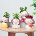thumbnail image 4 of SweetCandy Cute Girl Shaped Cartoon Succulent Vase Flower Pot Resin Plant Pot for Garden Home Decoration 5.1*2.9*3.1inch, 4 of 5