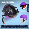 thumbnail image 3 of JEEXI 7 Pack Kids Protective Gear with Helmet, Knee & Elbow Pads, Wrist Guards for Skateboard, Roller Skates, Bike, Scooter (Purple), 3 of 10