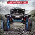 thumbnail image 6 of Ataucjin 24V 10Ah 2 Seaters Ride on UTV with Remote Control, 17" Extra Large EVA Wheels & 20.5“ Wide Seat 4WD Electric Vehicle with Metal Suspension,Music,LED Lights, 6 of 6