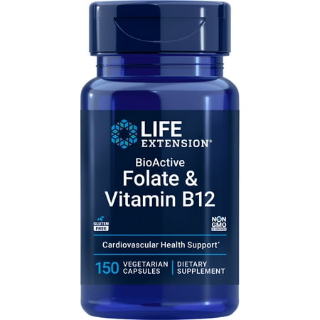 Life Extension BioActive Folate & Vitamin B12 150 vegetarian capsules