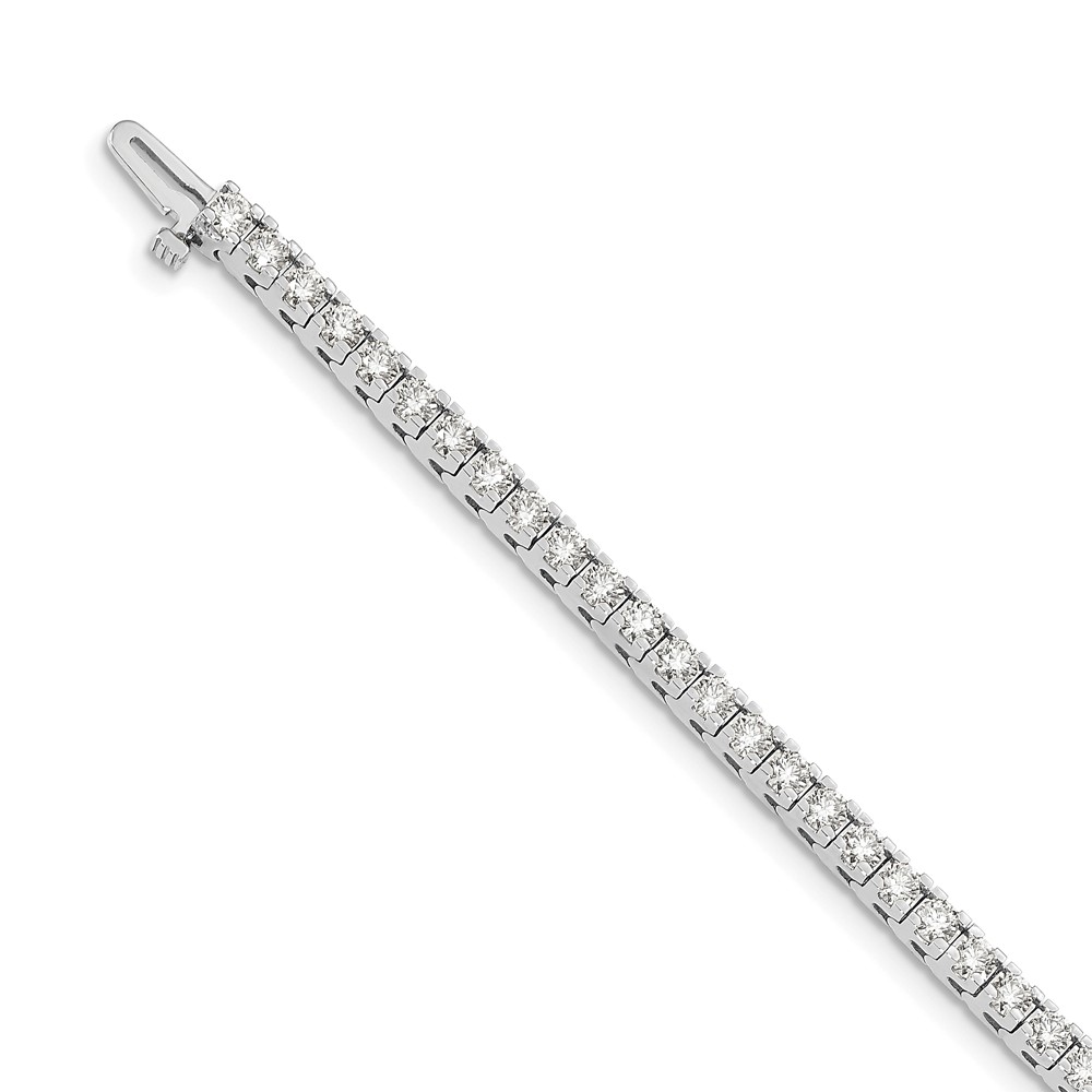 14K White Gold bracelet Diamond Lab Grown Round SI1 SI2, G H I, tennis