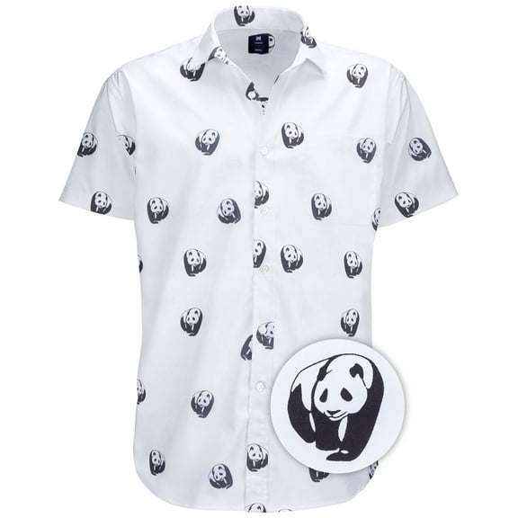 Visive Mens Big And Tall Short Sleeve Button Shirt, Printed Panda Shirts