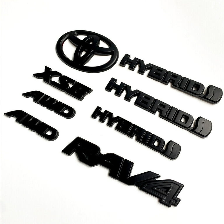 OVERLAY !! 2019 - 2024 TOYOTA RAV4 LE AWD Hybrid GLOSS BLACK OUT EMBLEM KIT - Foto 4