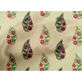thumbnail image 4 of oneOone Organic Cotton Voile Fabric Leaves & Floral Block Printed Fabric 1 Yard 42 Inch Wide, 4 of 4
