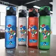 thumbnail image 3 of Botella de agua Sonic The Hedgehog de 560 ml para niños, de plástico, de gran capacidad, portátil, color negro, azul, rojo y verde, 3 of 5