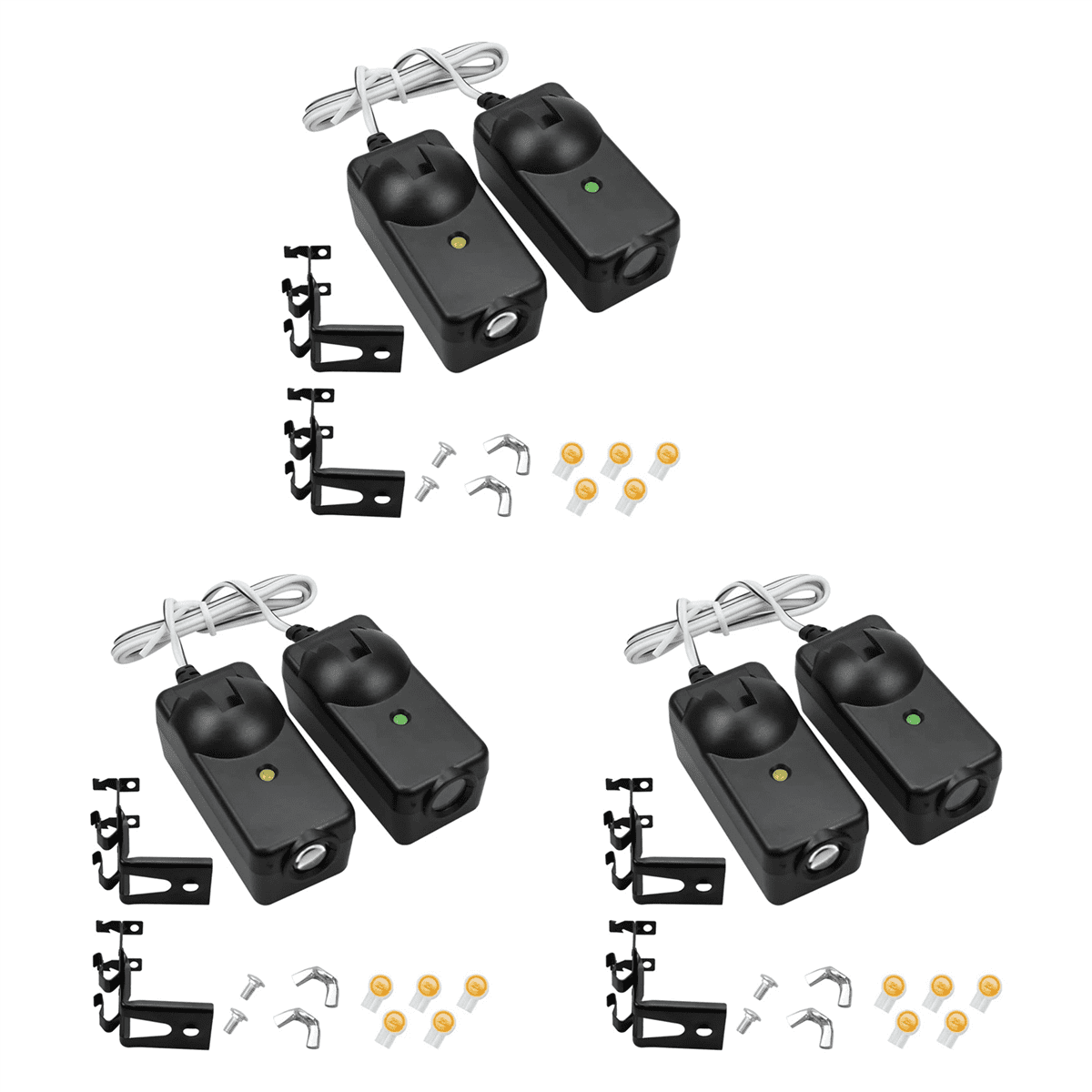 6Pcs Garage Door Opener Safety Sensor Beam Eyes Fit for with Brackets