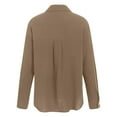 thumbnail image 4 of Kaprioy Long Sleeve Shirts for Womens Button Down Shirts Long Sleeve Tops Casual Collared Blouses Loose Fit Fall Clothes Khaki, M, 4 of 9