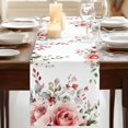 thumbnail image 3 of Table Runners 90 Inches Long Dress Scarves, Pink Valentine's Day Farmhouse Coffee/Dining/Kitchen Table Runner for Living Room, Romantic Roses Spring Floral 13x90 Inch, 3 of 9