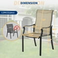 thumbnail image 6 of Techmilly Patio Chairs Set of 6, Outdoor Dining Chairs High Back with All Weather Breathable Textilene, Metal Frame for Lawn Garden Backyard Deck, Brown, 6 of 9