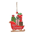 thumbnail image 1 of Decoración navideña de madera, camión navideño, adornos de madera para puerta, habitación, chimenea Trineo, 1 of 9