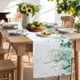 thumbnail image 2 of Table Runner 120 Inches Long for Kitchen Dining, Teal Botanical Dresser Scarf Farmhouse, Dining Table Decorations for Wedding/Parties, Spring Weeping Eucalyptus Leaves 13 x 120 In, 2 of 9