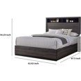 thumbnail image 2 of Wooden Platform Bed with Bookcase Headboard - Gray Transitional Design for Bedroom, 2 of 5