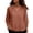 Coffee, variant on Women Blouse V Neck Raglan Sleeve Hollow Eyelet Elastic Ruffle Cuff Loose Breathable Casual Top Watermelon Red M
